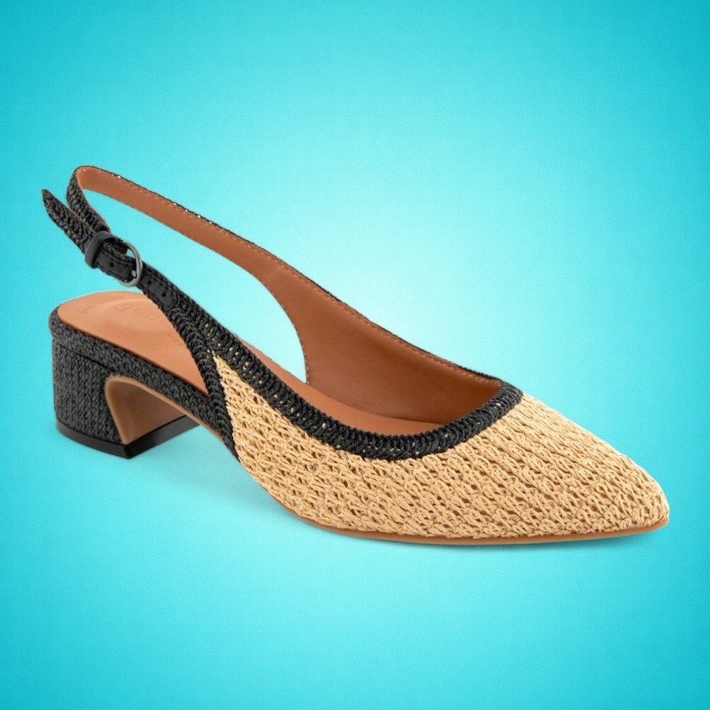New Women's Gentle Souls by Kenneth Cole Natural Raffia Georgia Shoes, Size‎ 10.